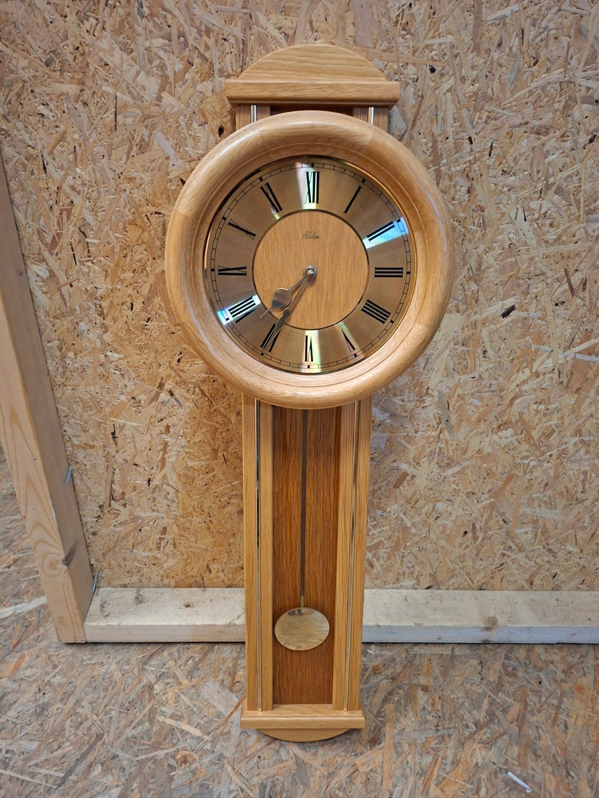 Mooie Jeka houten wandklok, Huis en Inrichting, Woonaccessoires | Klokken, Ophalen of Verzenden, Nvt, Nvt, Nvt