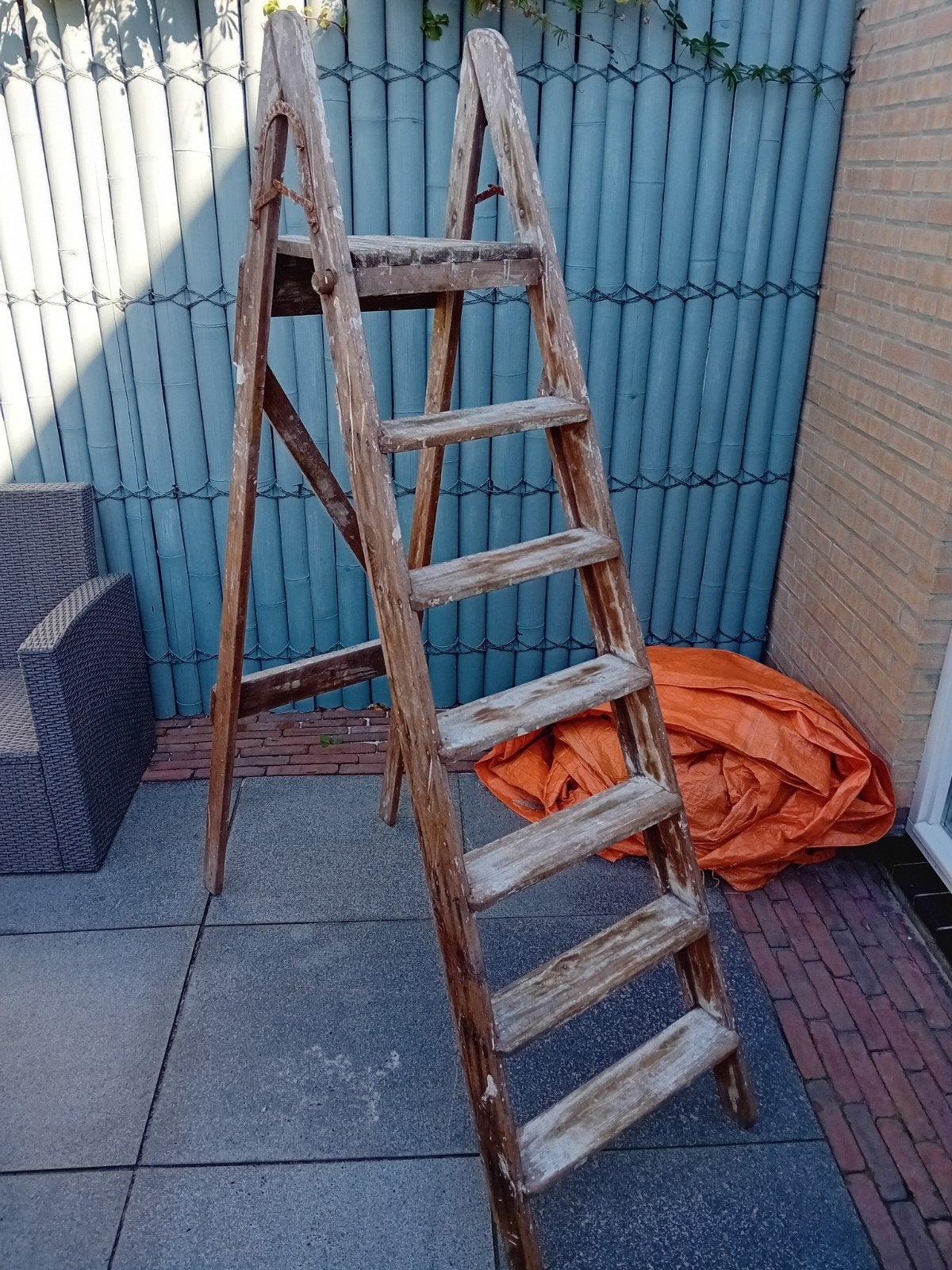 2x houten schilderstrap, Doe-het-zelf en Verbouw, Ophalen, Gebruikt, Minder dan 2 meter