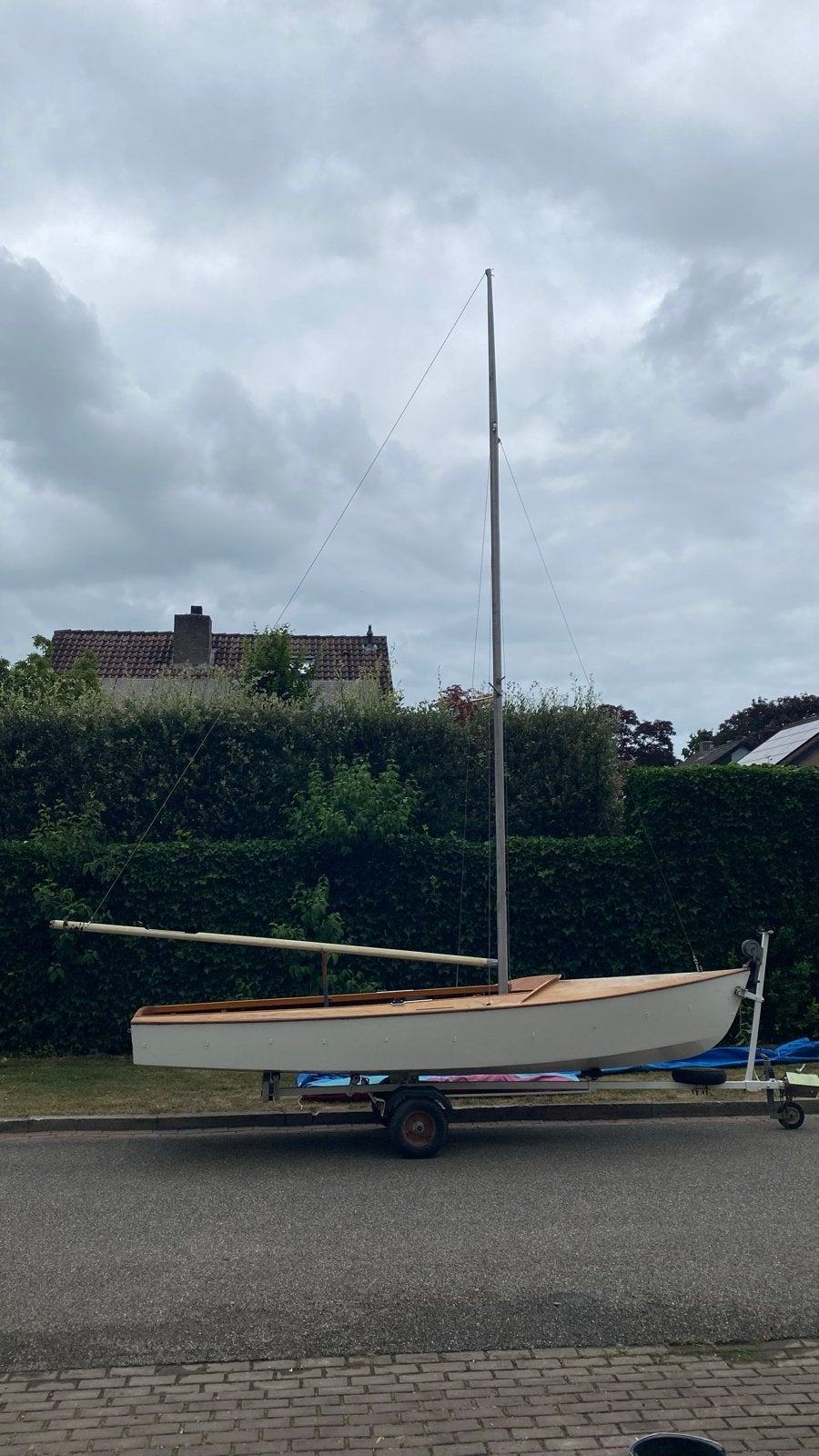 Houten Schakel Zeilboot met Trailer en Toebehoren, Ophalen, Gebruikt, 3 tot 6 meter