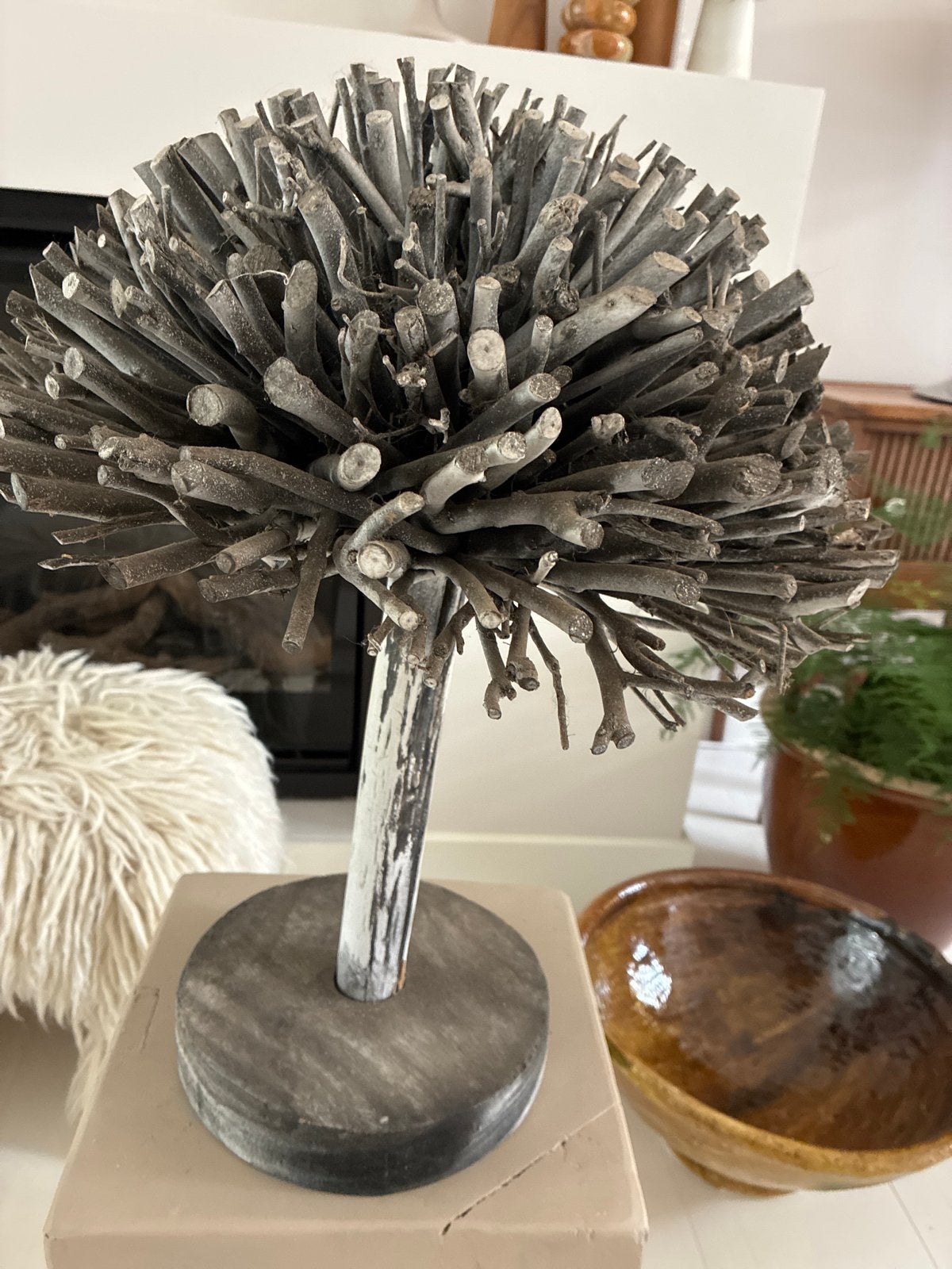 Decoratieve houten wensboom op voet -, Ophalen, Hout, Gebruikt, Landelijk