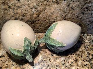 Studio Pottery vintage handgemaakte keramische aubergines, Ophalen