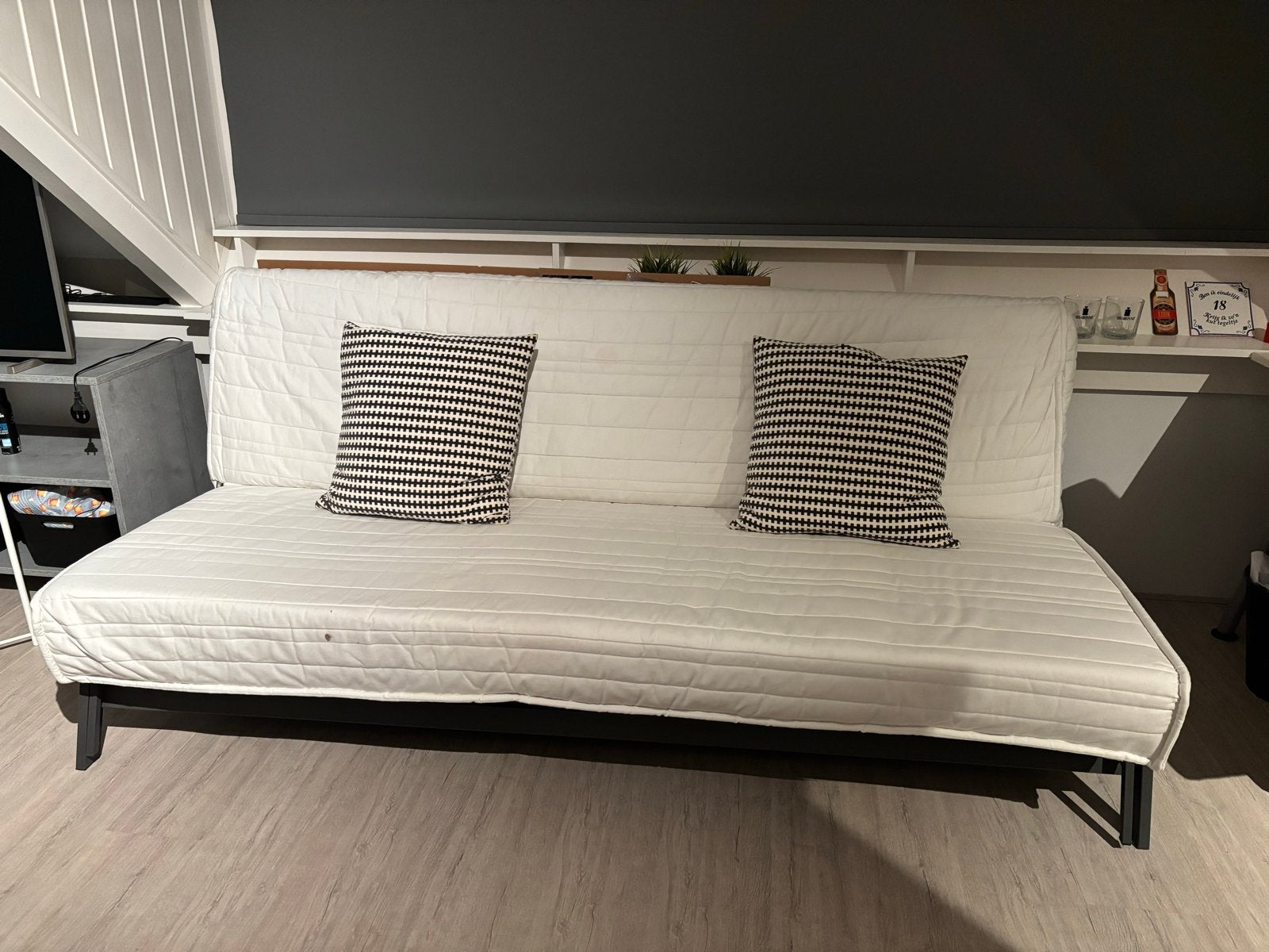IKEA KARLABY slaapbank - Wit, 2-persoons, Ophalen, Gebruikt, Wit, Tweepersoons