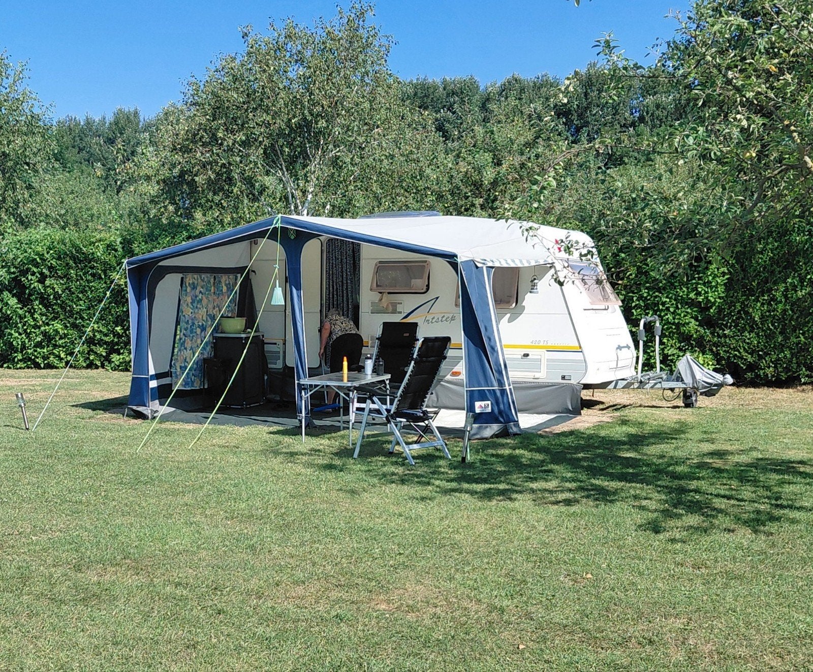 Voortent omloopmaat 9.  inclusief aluminium click frame, Particulier, Overige merken