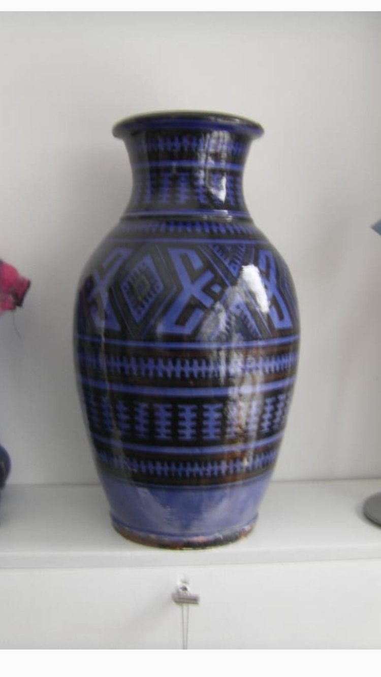 Grote vaas ( Marokko), Ophalen of Verzenden, Zo goed als nieuw, Blauw