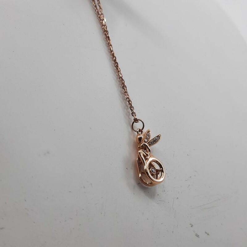 18k roségouden collier met 0,05 kt diamant, Ophalen of Verzenden
