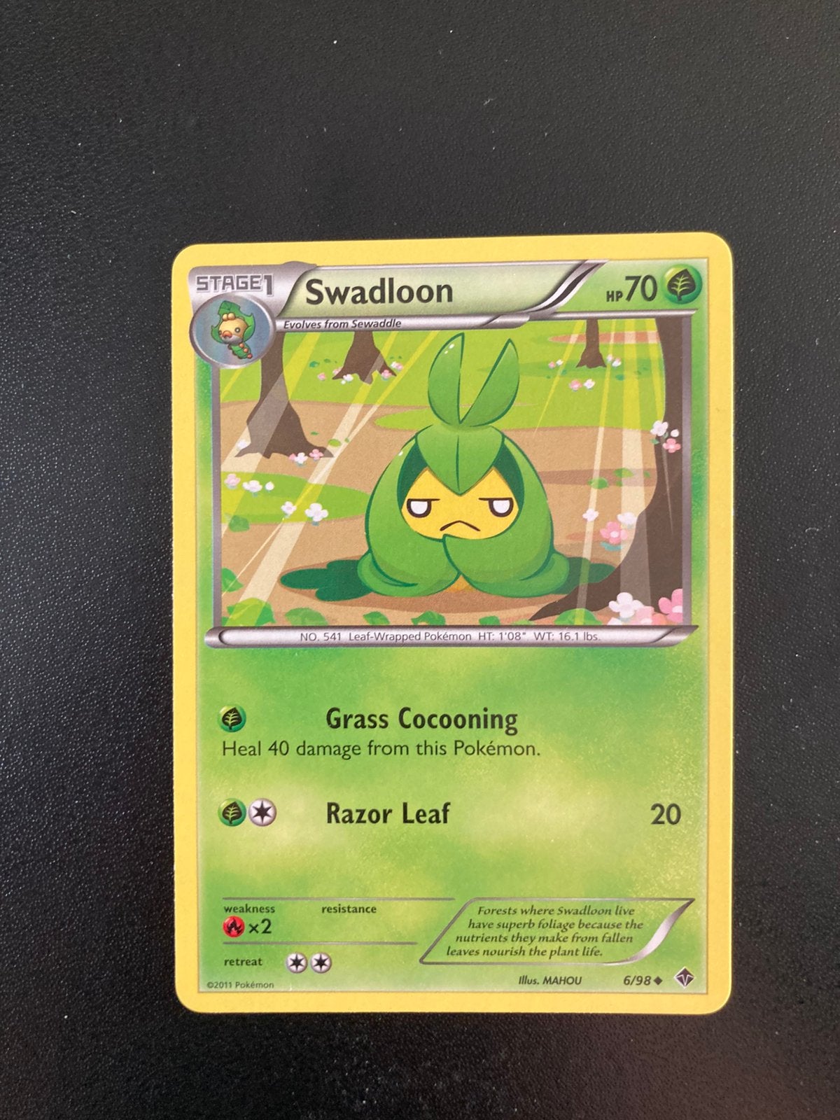 Pokemon kaart Swadloon, Ophalen of Verzenden, Zo goed als nieuw