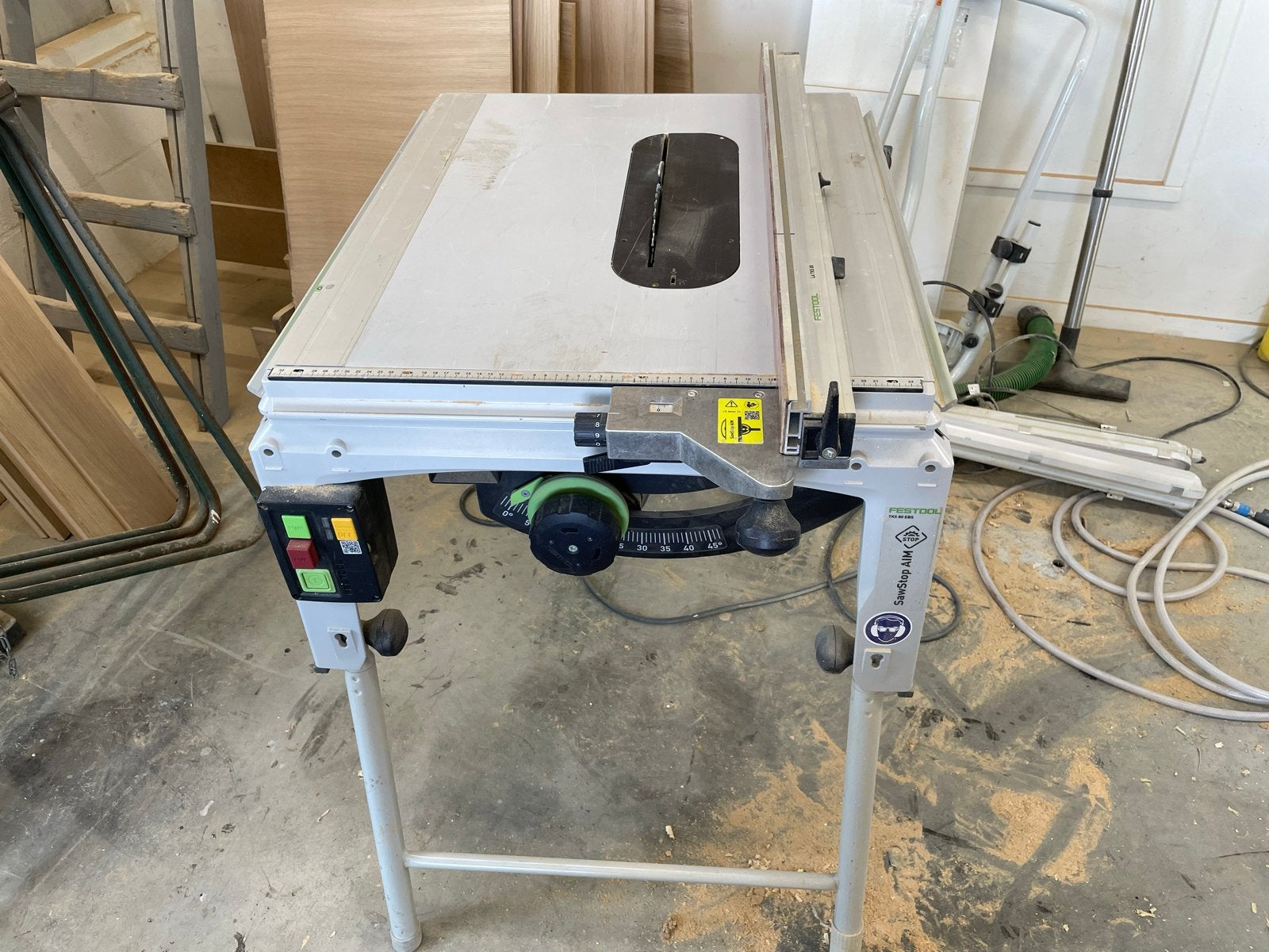 Festool TKS 80 Tafelzaag met SawStop-technologie, Ophalen, Gebruikt, Cirkelzaag, 70 mm of meer