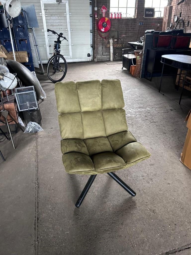 fauteuil / relaxstoel khaki groen outlet korting, Ophalen, Minder dan 75 cm, Nieuw, Metaal