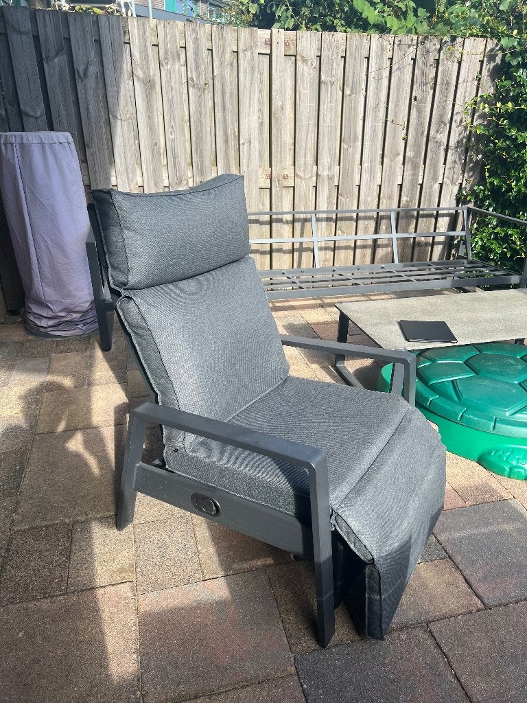 Relex fauteuil / Tuinstoel 2 stuks, Tuin en Terras, Tuinstoelen, Ophalen of Verzenden, Zo goed als nieuw, Metaal, Verstelbaar