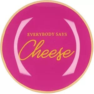 Glazen bordje 'Everybody Says Cheese', Ophalen of Verzenden, Gebruikt, Glas, Bord(en)