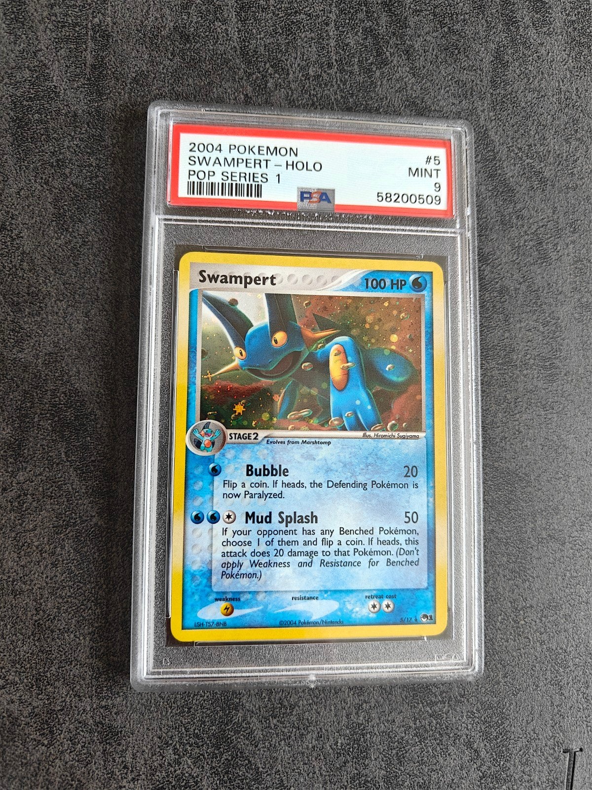 Swampert Holo Pop Series 1 PSA 9 Pokémon Kaart, Ophalen of Verzenden