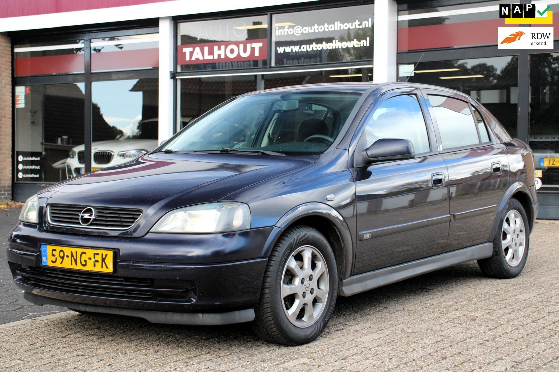 Opel Astra 1.6 Njoy / AIRCO, 5 DEURS, TREKHAAK NL AUTO, Auto's, Voorwielaandrijving, Stof, Gebruikt, Zwart