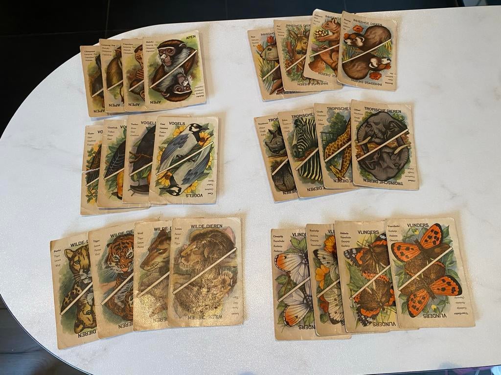 Vintage Kwartetspel Dierenkaarten, Ophalen of Verzenden, Gebruikt, Overige soorten, Overige typen