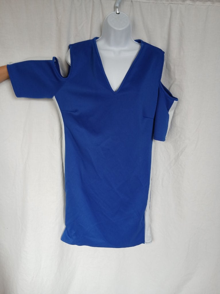 Aparte sportieve blauw-witte jurk mt 48 merk Pink Clove, Blauw, ., Maat 46/48 (XL) of groter, Ophalen of Verzenden
