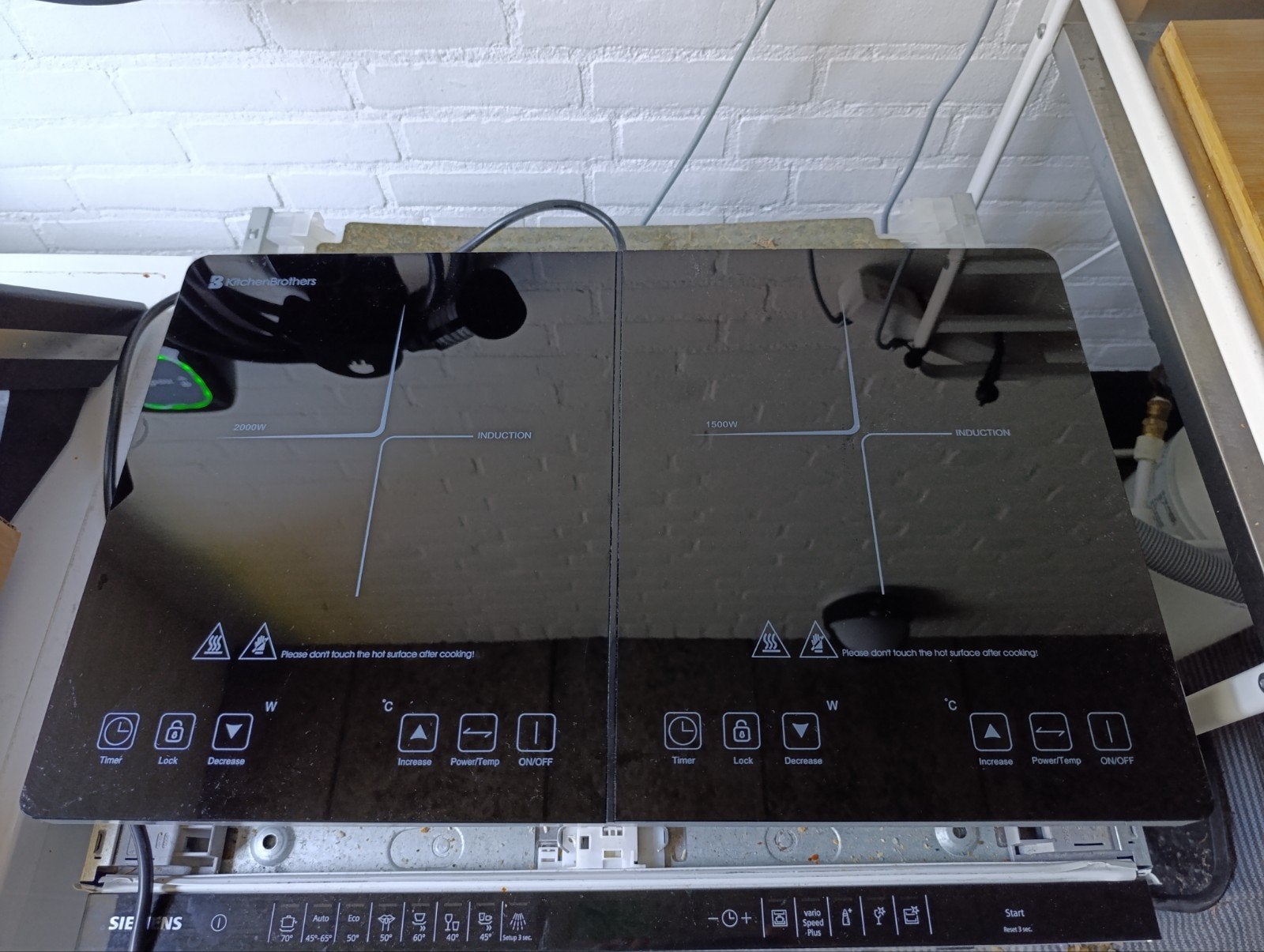Kitchen Brothers Inductie Kookplaat 2000W + 1500W, Witgoed en Apparatuur, Kookplaten, Zo goed als nieuw, Vrijstaand, Inductie
