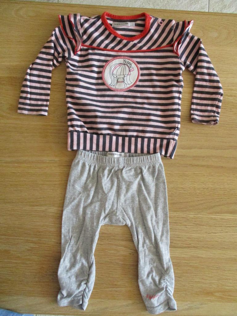 Noppies set 2-delig longsleeve legging maat 74, Kinderen en Baby's, Babykleding | Maat 74, Zo goed als nieuw, Meisje, Setje, Ophalen of Verzenden