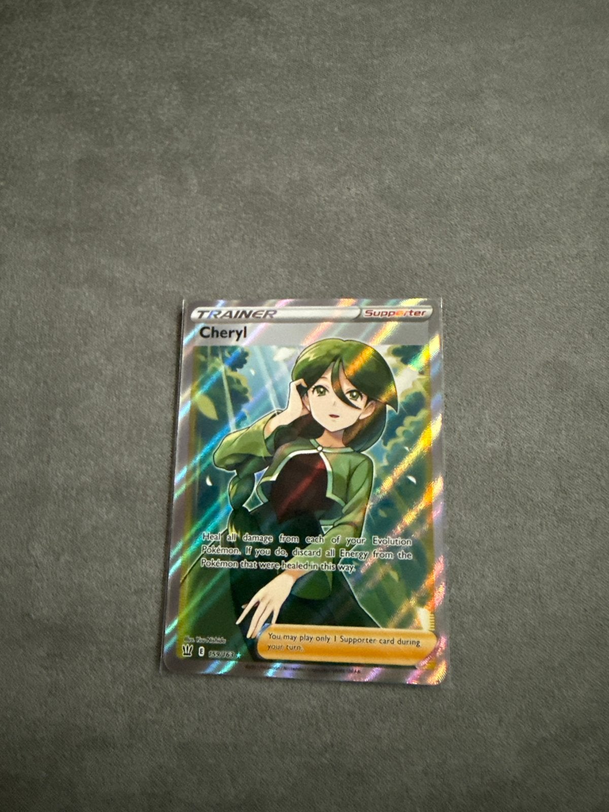 Cheryl Full Art Trainer Kaart (Foil), Ophalen of Verzenden, Zo goed als nieuw, Losse kaart, Foil
