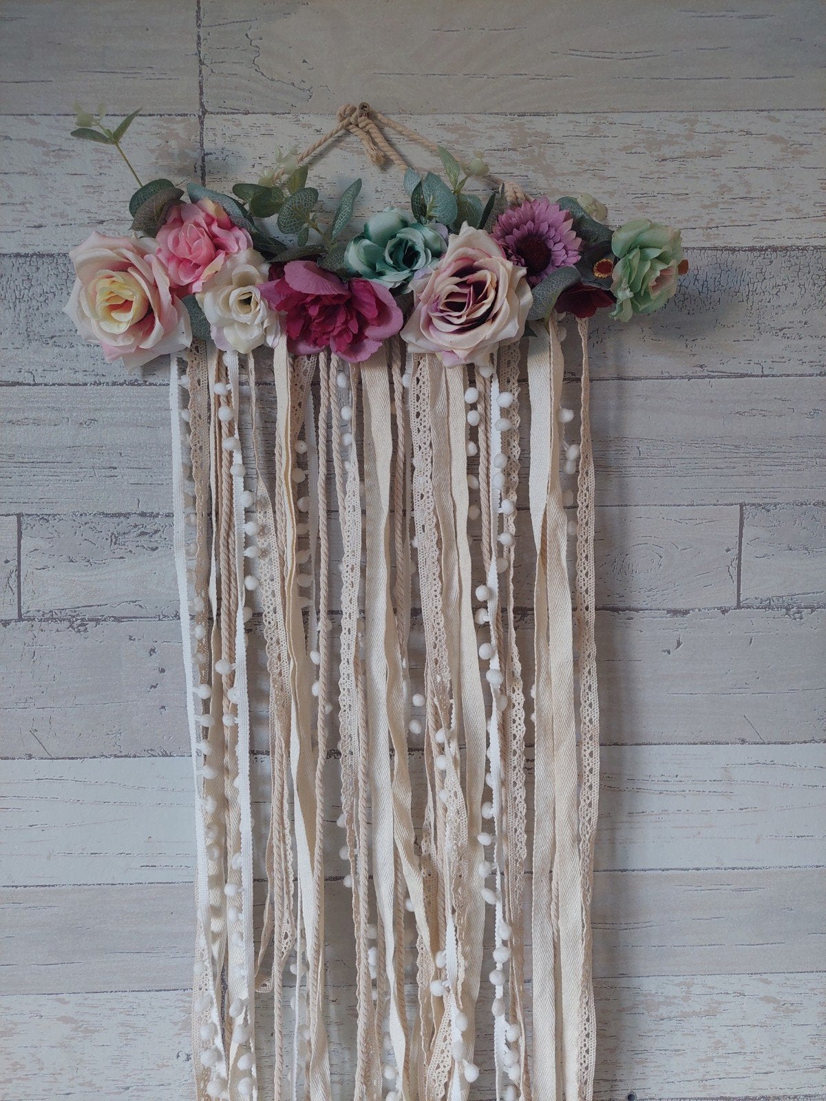 Boho Bloemen Wanddecoratie - Handgemaakt, Ophalen, Meerkleurig, Boho, Zo goed als nieuw
