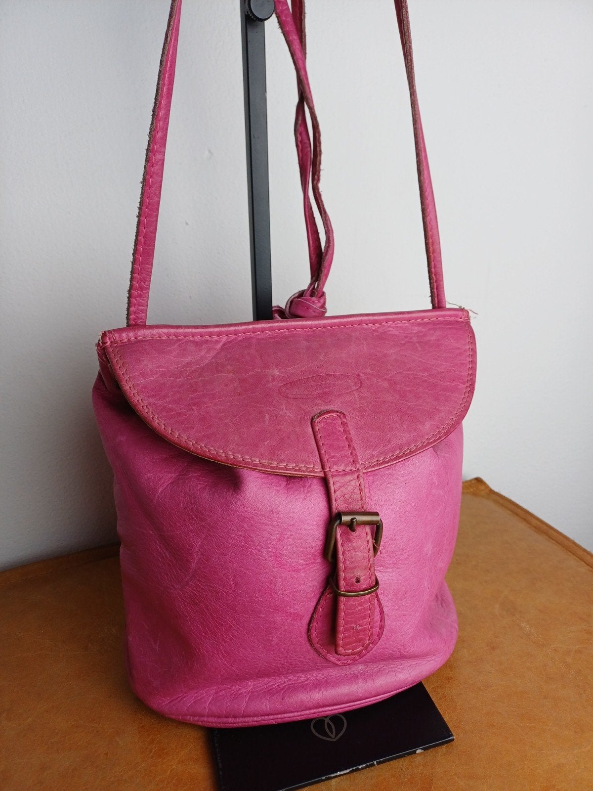 Vintage crossbody rose tasje van Fred de la Bretoniere, Ophalen of Verzenden, Zo goed als nieuw, Roze, Schoudertasje