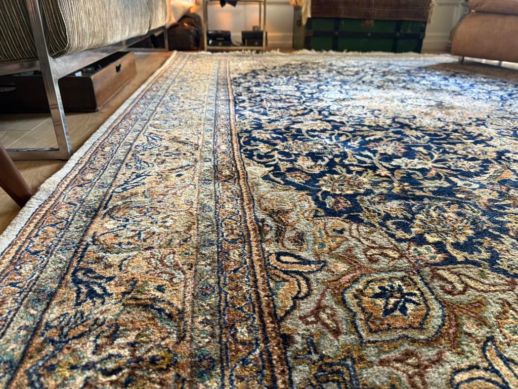 Handgeknoopt vintage Perzisch Kashan tapijt 304 x 202 cm, Klassiek – hotel chic – mid-century – eclectisch, Info@bababoho.com