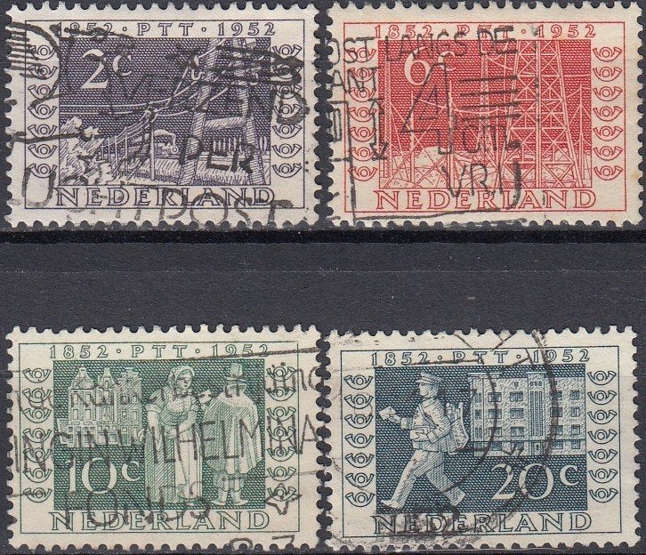 Nederland- 4.07.2- 1952- Jubileumzegels- NVPH-588-591- G, Ophalen of Verzenden, Na 1940, Gestempeld