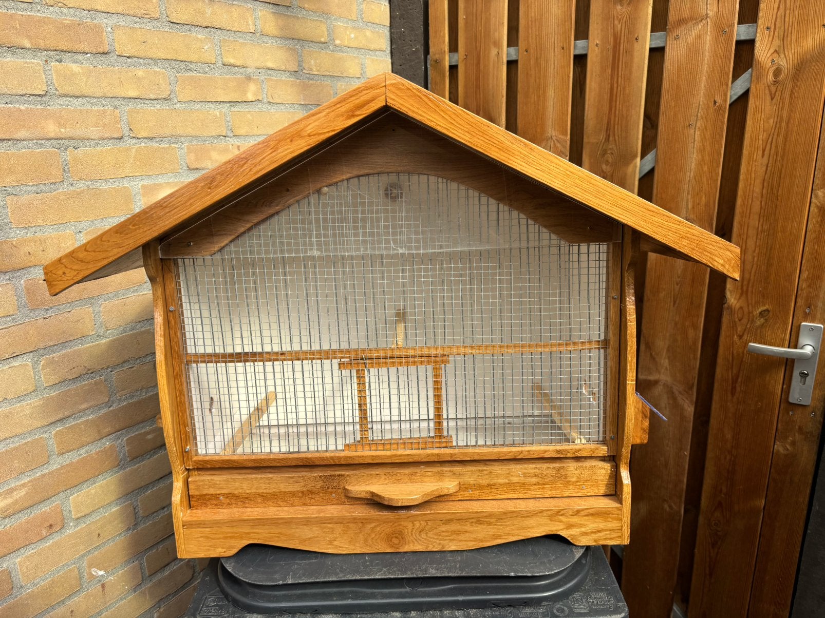 Nieuw Eiken Vogelkooi, Dieren en Toebehoren, Vogels | Hokken en Kooien, Ophalen, Zo goed als nieuw, Hout, Vogelkooi