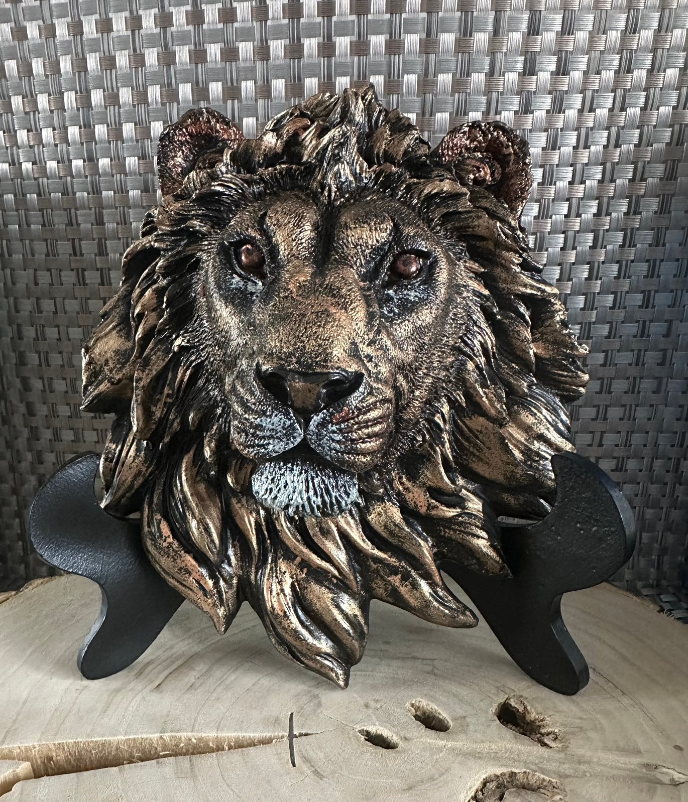 Leeuwenkop op standaard. Handmade, Huis en Inrichting, Ophalen of Verzenden, Nieuw