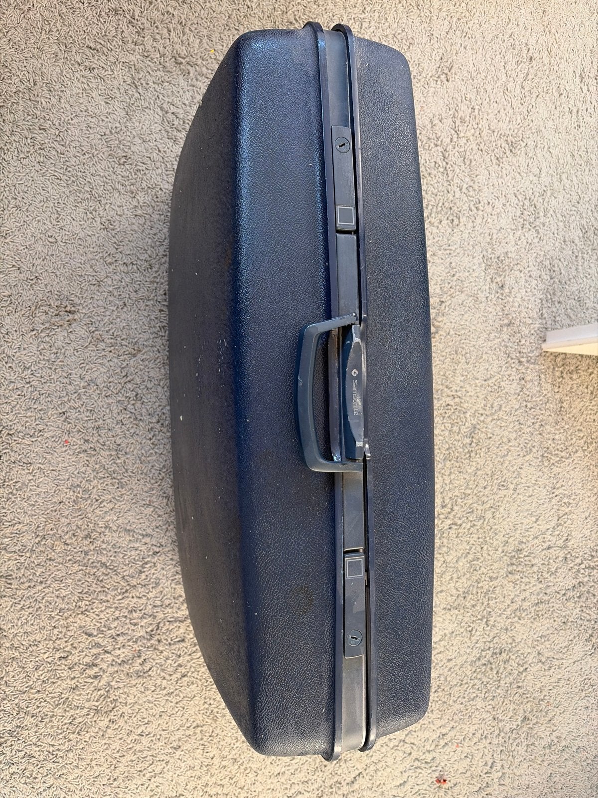 Samsonite Koffer - Vintage Blauw met Wieltjes, Gebruikt, Hard kunststof, 45 tot 55 cm, Wieltjes