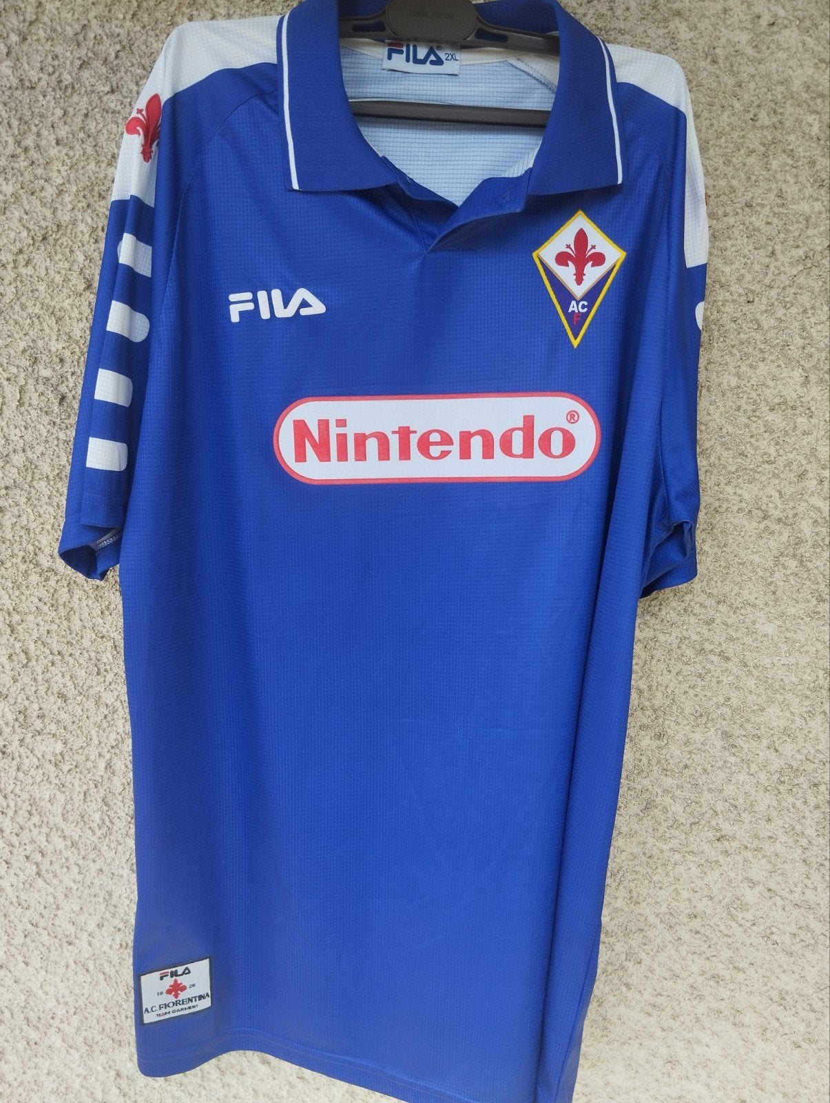 Fiorentina Thuisshirt 1999/2000 Rui Costa #10 Maat L/XL, Maat XL, Ophalen of Verzenden, Zo goed als nieuw, Shirt