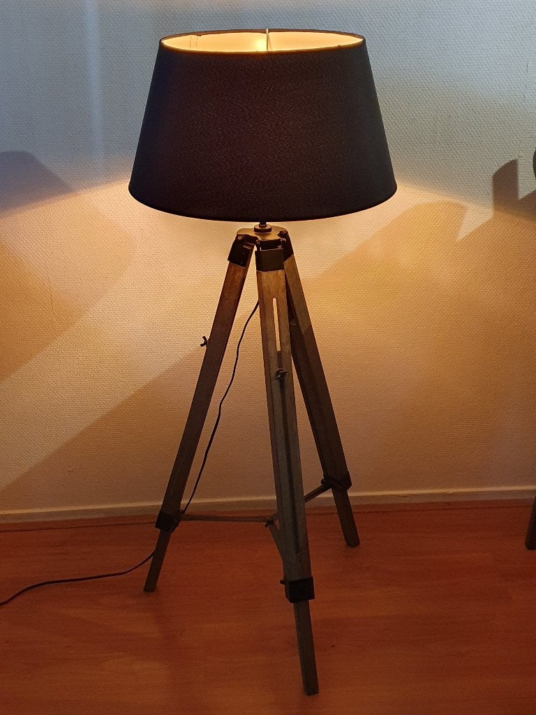 Industriële vloerlamp, Ophalen, 100 tot 150 cm, E27 (groot), Zo goed als nieuw