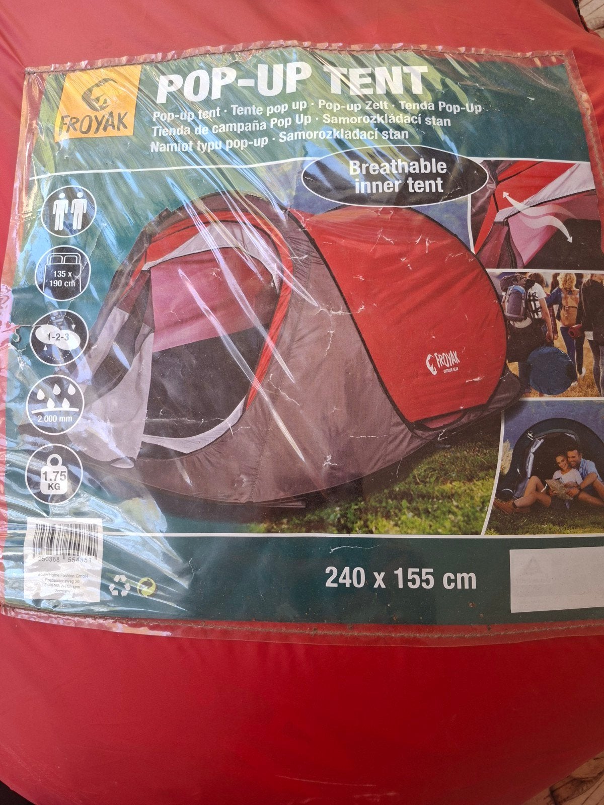 2x Pop-up tent, weinig gebruikt, met draagzak, Ophalen, Zo goed als nieuw, Tot en met 2
