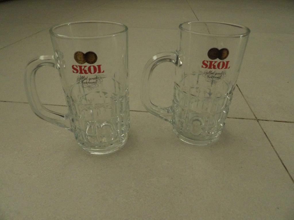 NIEUW 2 bierglazen ( pullen ) skol bier 14 cm hoog, Ophalen of Verzenden, Nieuw, Glas of Glazen, Overige merken