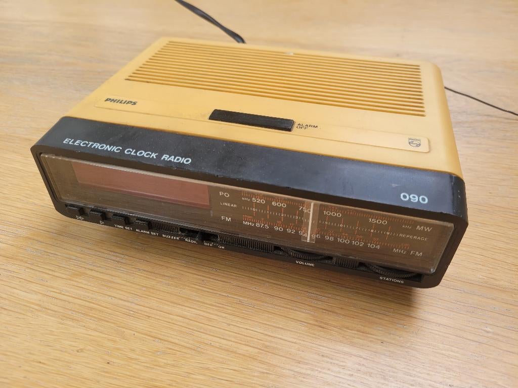 Vintage Philips Wekker Radio Retro Design, Audio, Tv en Foto, Radio's, Zo goed als nieuw, Radio, Ophalen of Verzenden
