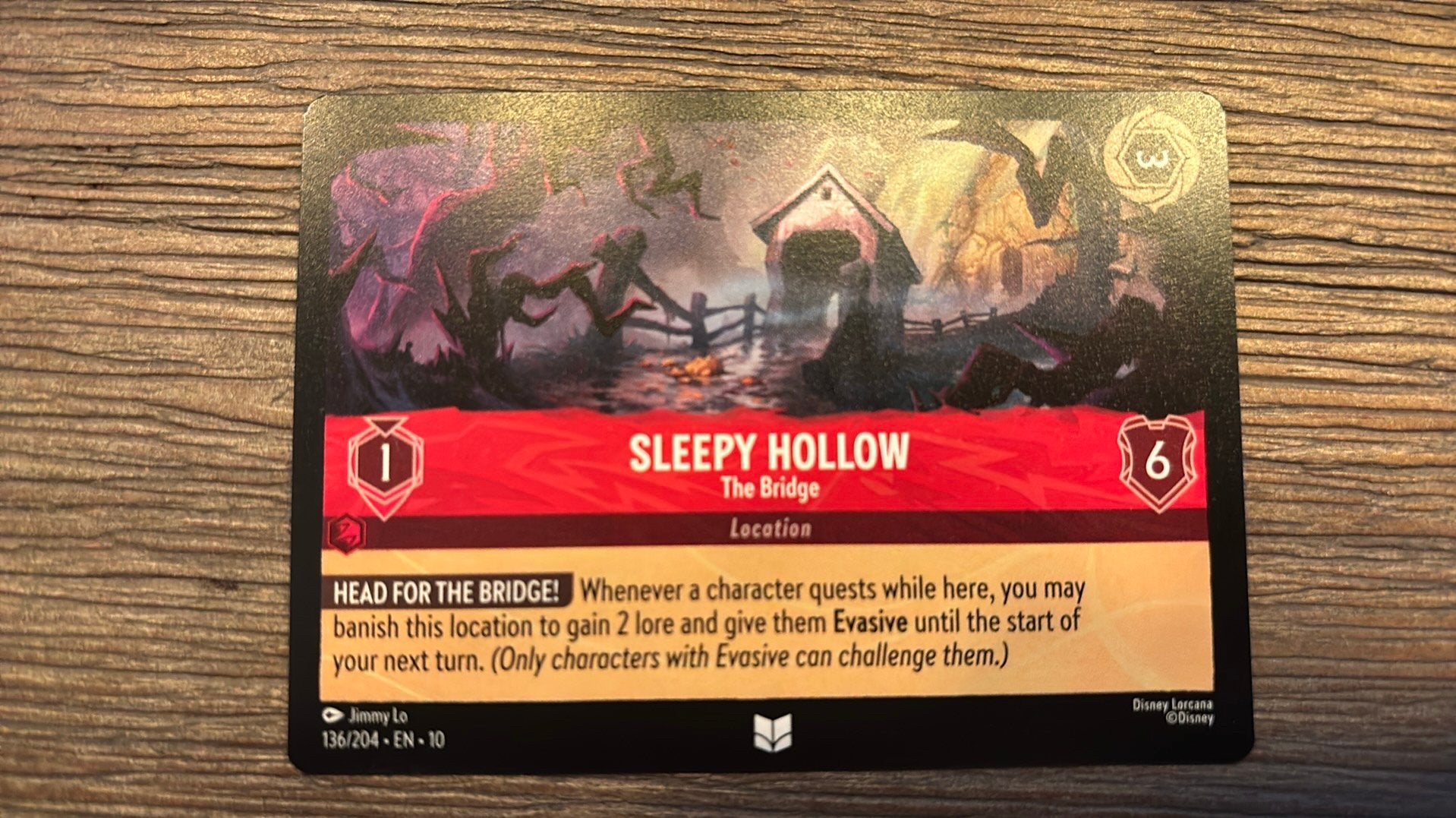 Disney Lorcana Sleepy Hollow 136-204 12WIL nonfoil, Ophalen of Verzenden, Zo goed als nieuw, Losse kaart