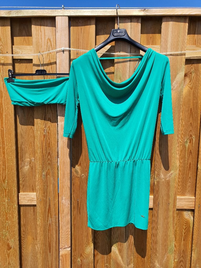 Gaudì Y2K Tropical Pop jurk + bandeau maat S, Kleding | Dames, Ophalen of Verzenden, Nieuw, Maat 38/40 (M), Groen