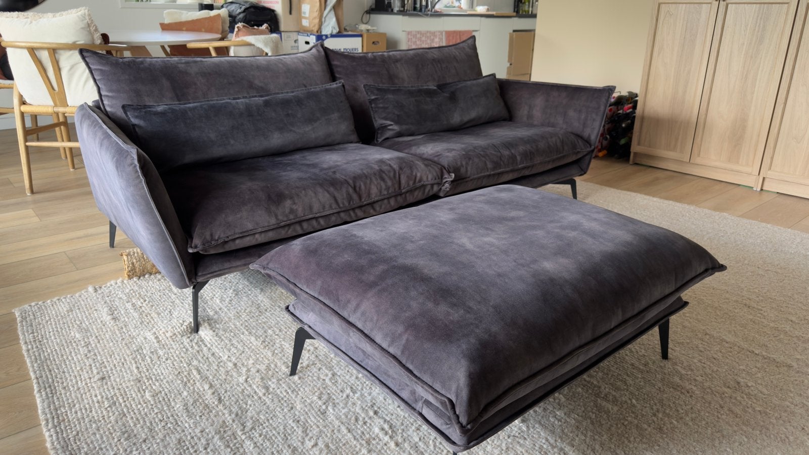 Loods 5 bank Sally + hocker, Ophalen, Gebruikt, Driepersoons, 75 tot 100 cm