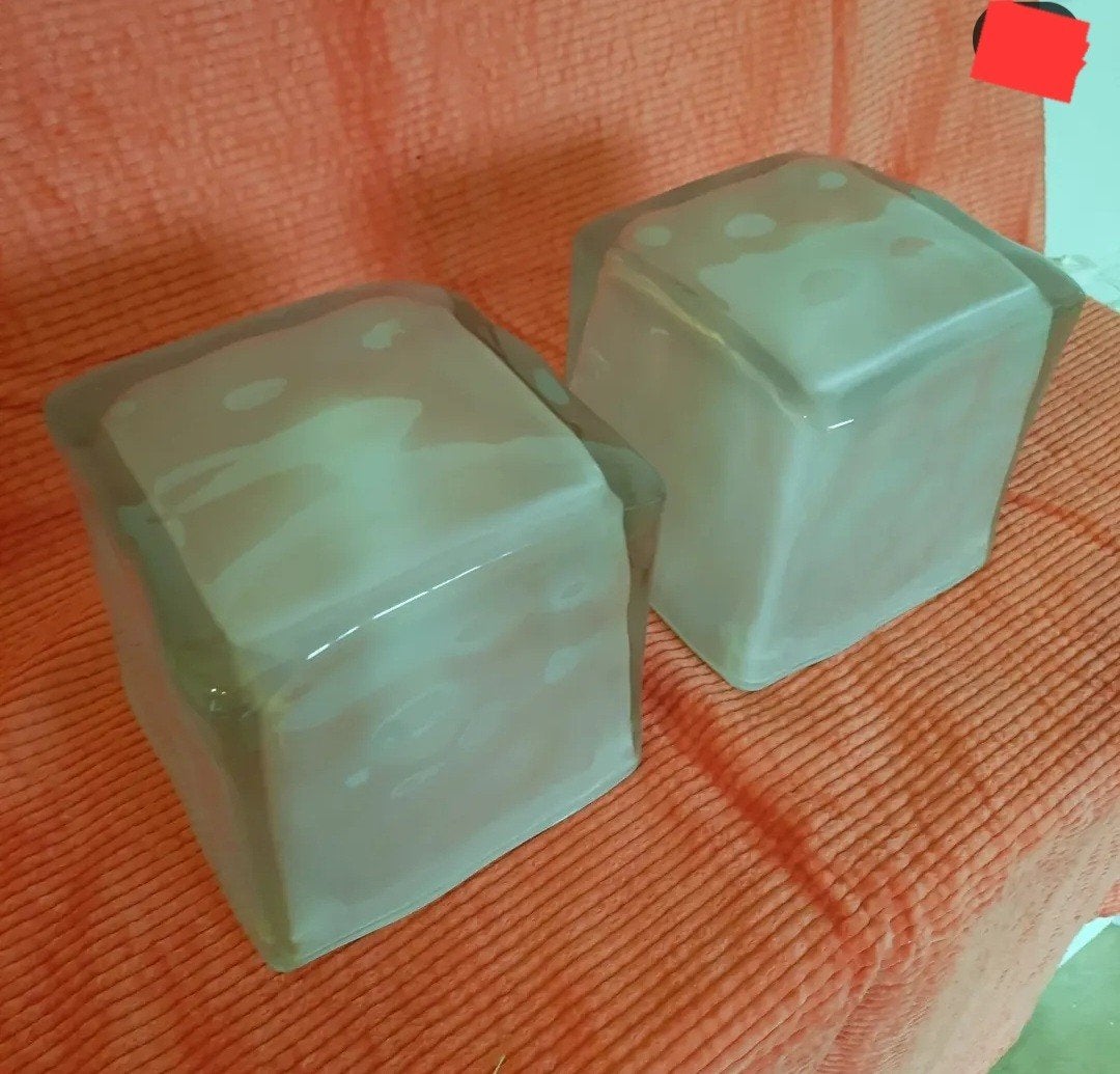 Twee ikea ice cube tafellamp Iviken,lees de beschrijving, Huis en Inrichting, Meerkleurig, E14 (klein), Ophalen of Verzenden, Zo goed als nieuw