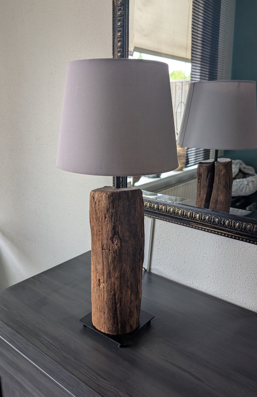 set boomstam lampen inclusief lampenkap, Ophalen, Bruin, Rond, Zo goed als nieuw