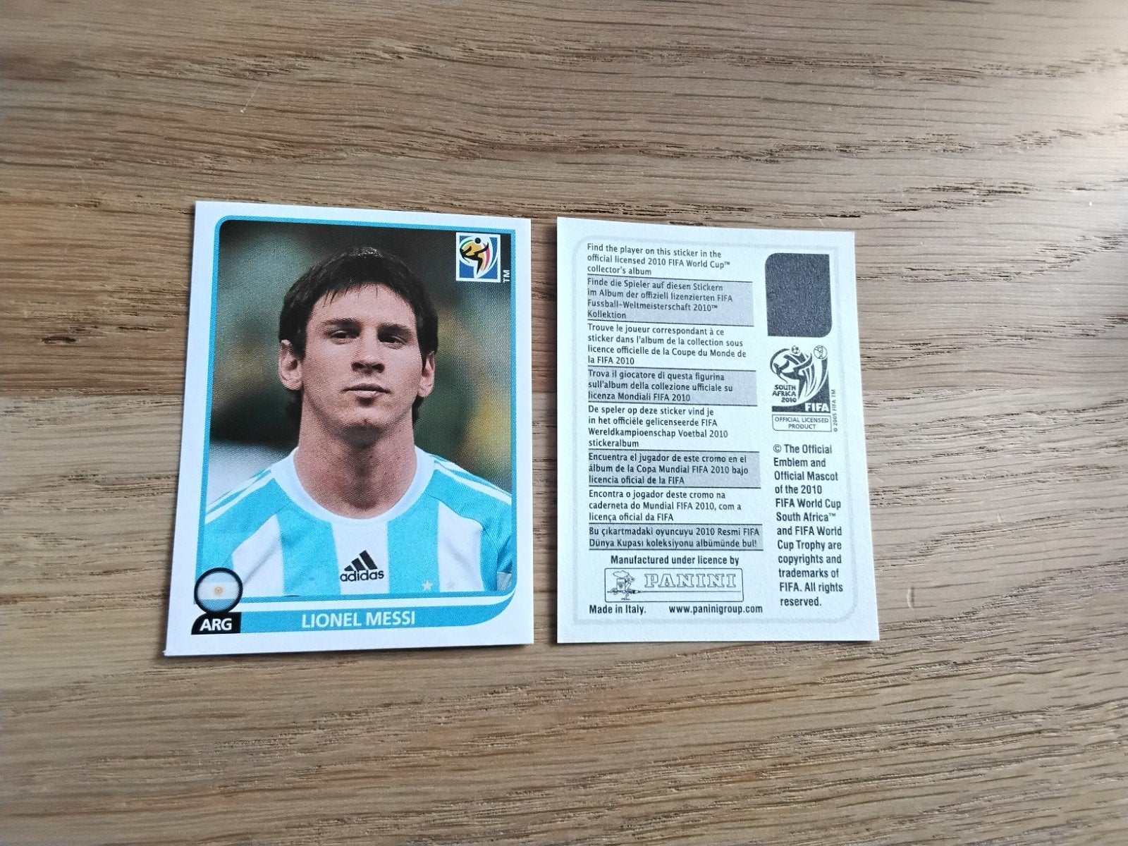 PANINI STICKER LIONEL MESSI ZONDER NUMMER ZEER ZELDZAAM, Ophalen of Verzenden, Zo goed als nieuw, Poster, Plaatje of Sticker