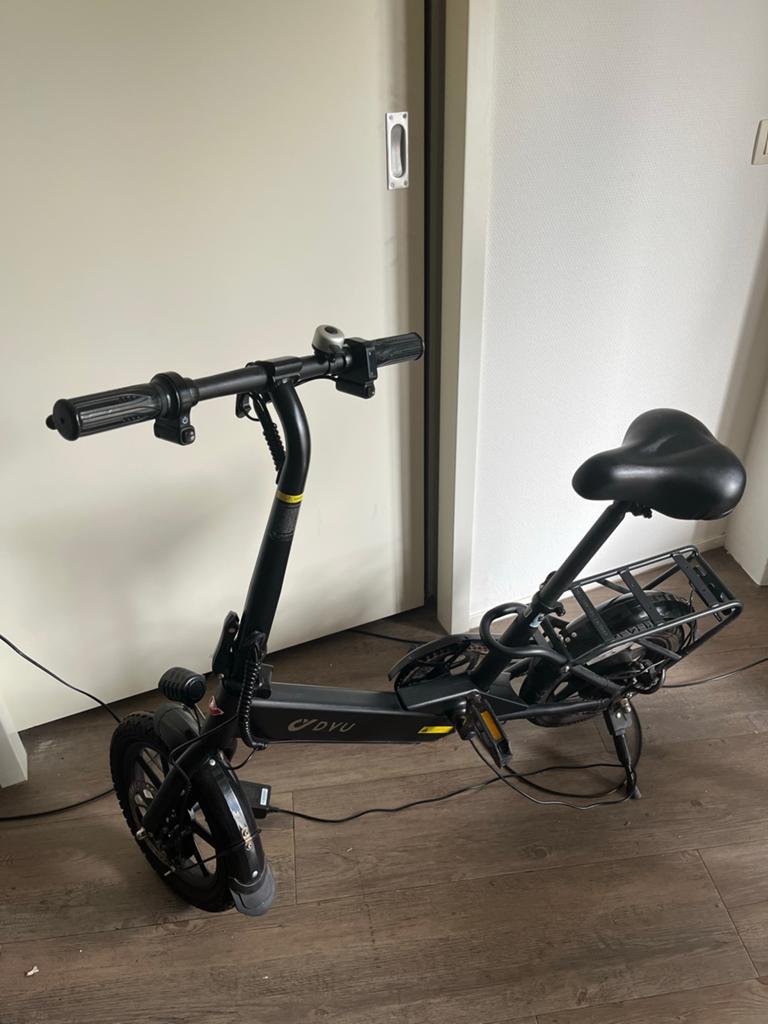 Compacte opvouwbare elektrische fiets - DYU, Fietsen en Brommers, Fietsen | Dames | Damesfietsen, Gebruikt, Minder dan 47 cm, Schijfrem