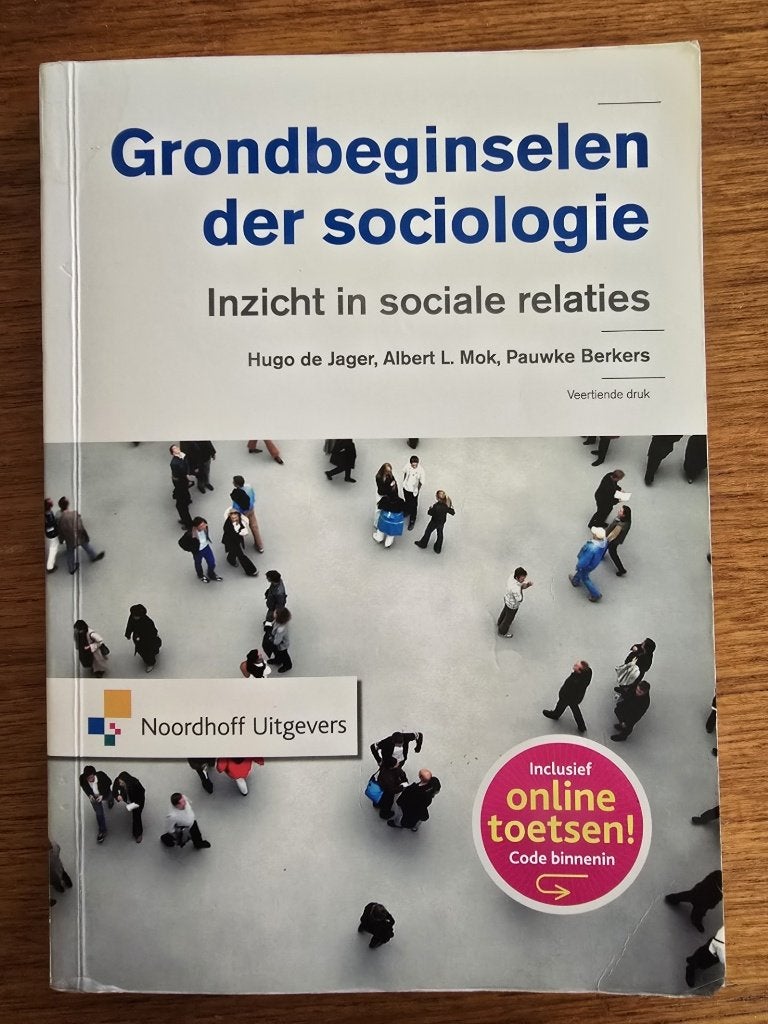 Grondbeginselen der sociologie, veertiende druk, Boeken, Studieboeken en Cursussen, Gelezen, Noordhoff Uitgevers, Gamma, HBO