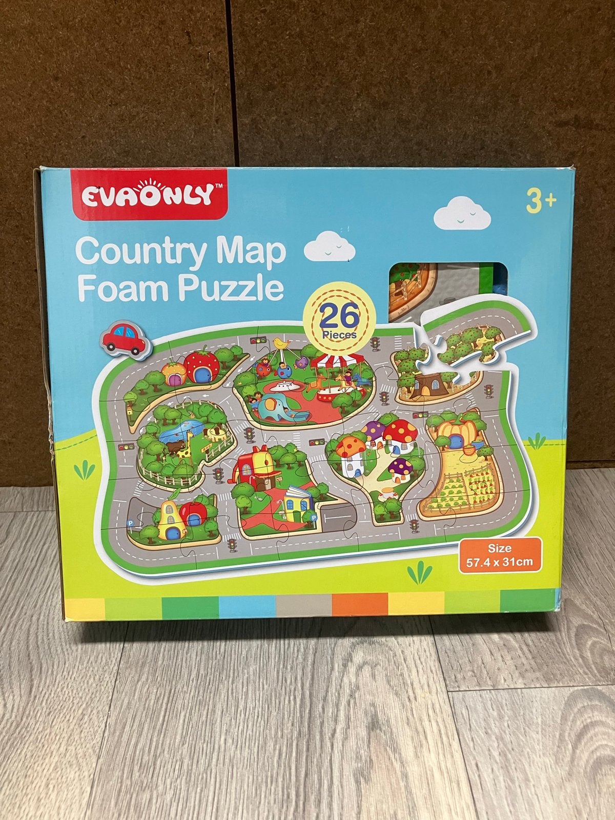 EVAONLY Country Map Foam Puzzel - 26 Stukjes, Ophalen of Verzenden, 10 tot 50 stukjes, Zo goed als nieuw, 2 tot 4 jaar