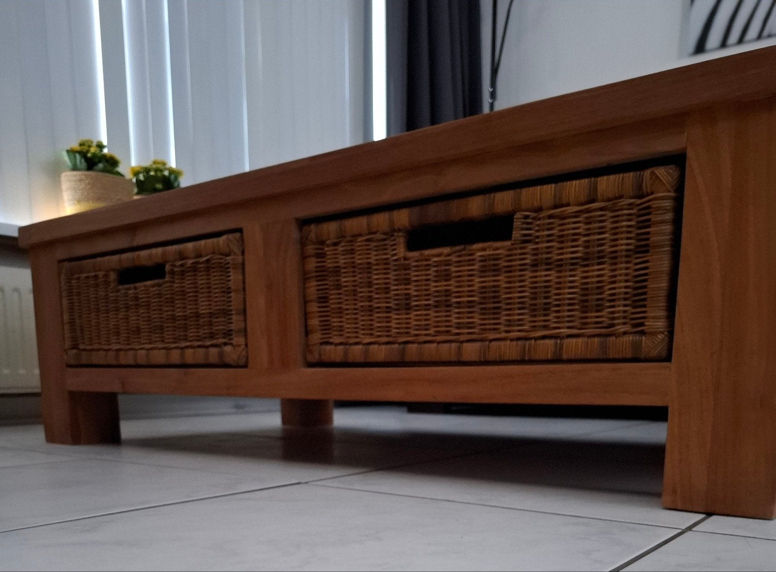 Teakhouten salontafel, Huis en Inrichting, Kasten | Dressoirs, Ophalen, Gebruikt, 75 cm of meer, Teakhout
