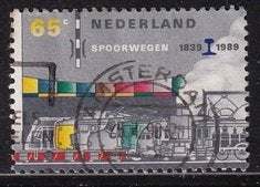 4856 - Nederland nvph 1431 gestempeld , 150 jaar spoorwegen, Verzenden, Na 1940, Gestempeld