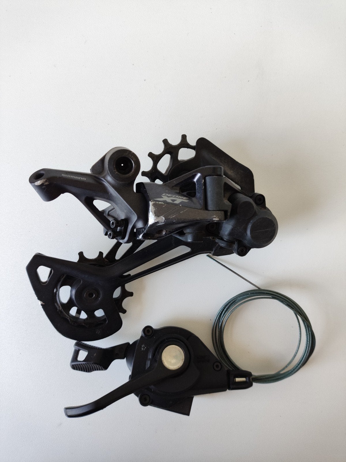 Shimano XT Derailleur met Shifter - Gebruikt, Gebruikt, Ophalen of Verzenden, Derailleur of Ketting, Mountainbike