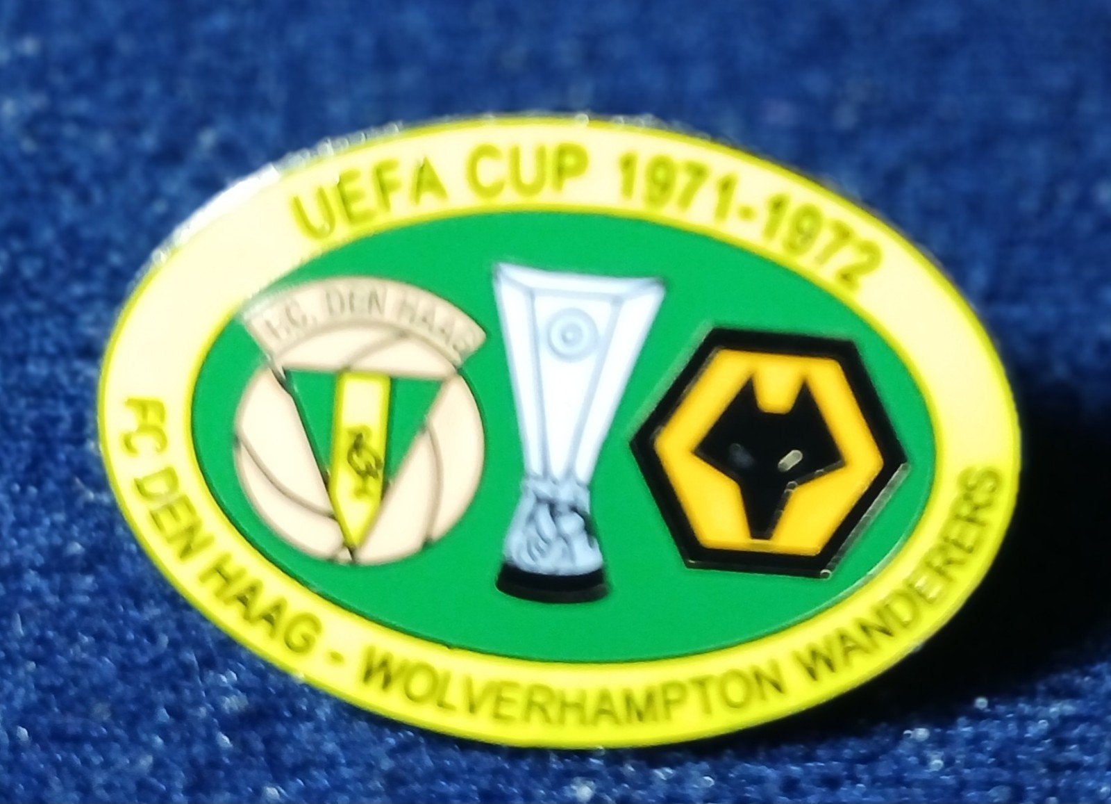 Speldje UEFA Cup 1971-1972 FC Den Haag - Wolverhampton, Ophalen of Verzenden, Gebruikt, Overige binnenlandse clubs, Overige typen