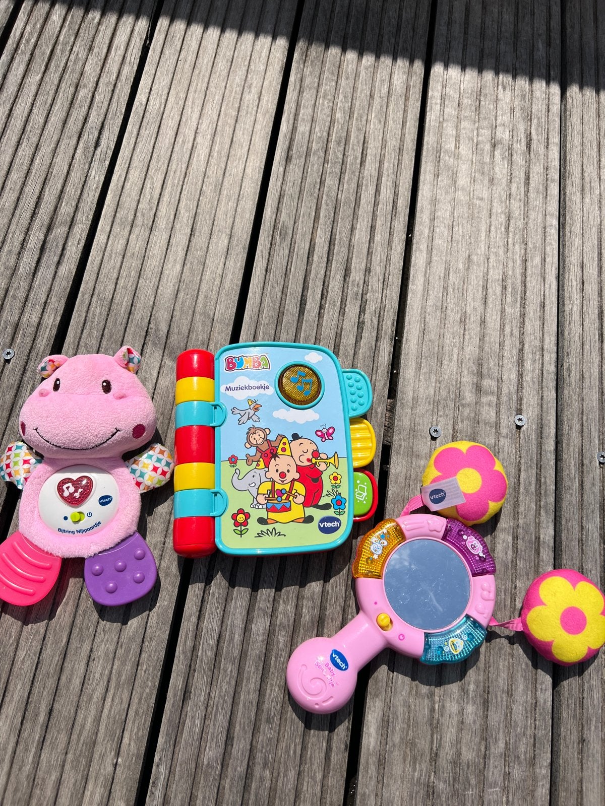 Vtech baby speelgoed: Nijlpaard, Bumba boekje en spiegeltje, Ophalen, Gebruikt, Overige typen, Met licht
