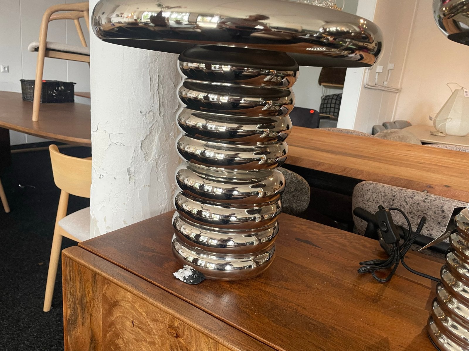 Bijzettafel chroom 38x40 - Modern en Stijlvol, Ophalen, Minder dan 45 cm, Minder dan 55 cm, Metaal of Aluminium
