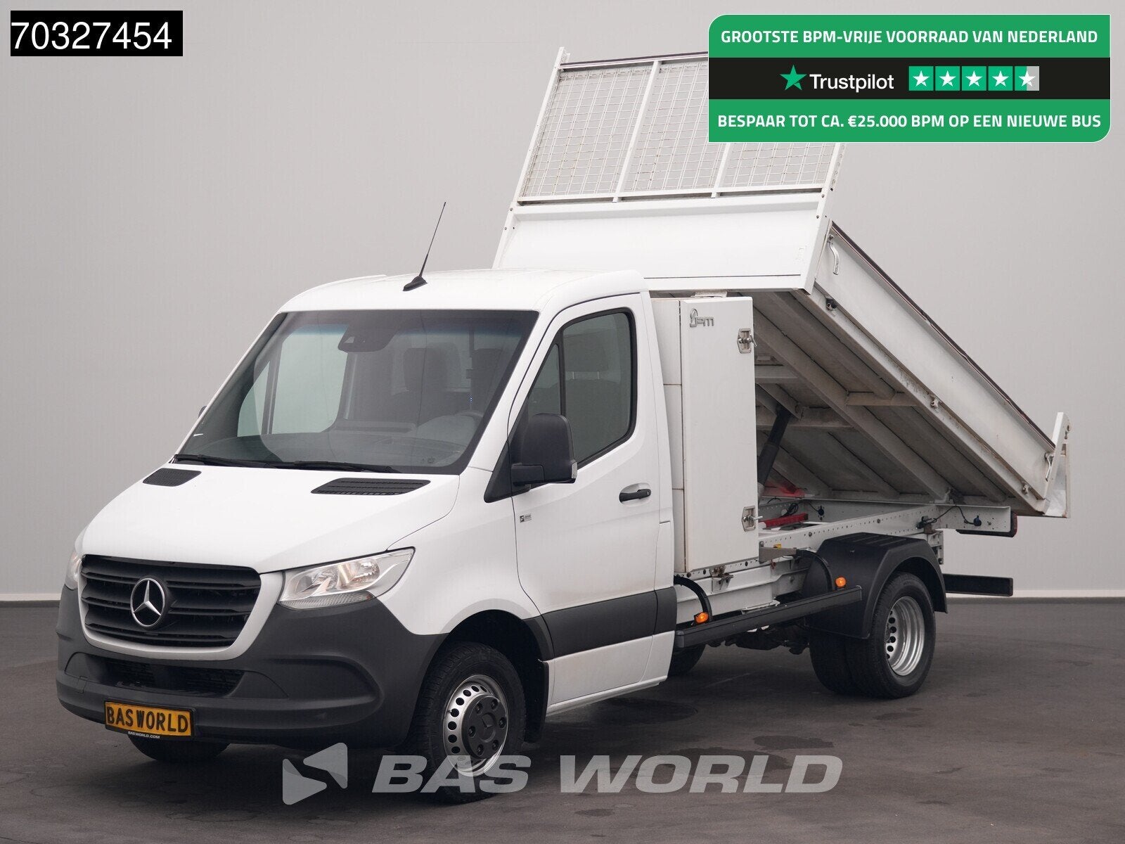 Mercedes Sprinter 516 CDI Kipper met Kist Dubbellucht 3,5t T, Auto's, Stof, Gebruikt, Euro 6, Mercedes-Benz