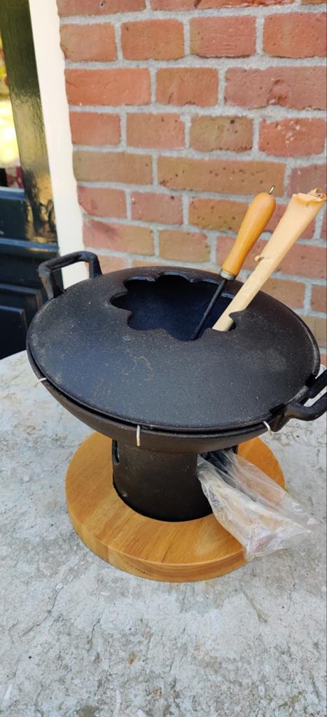 Japans fondue stel, Ophalen, Nieuw, Gietijzer, Koekenpan of Braadpan